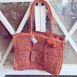 Straw beachbag tote NWT